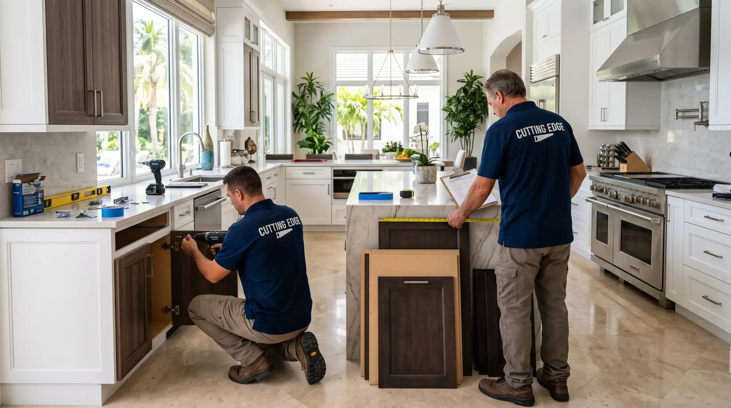 Cabinet Refacing Bonita Springs FL — New Doors, Veneers & Hardware — Remodel by Cutting Edge