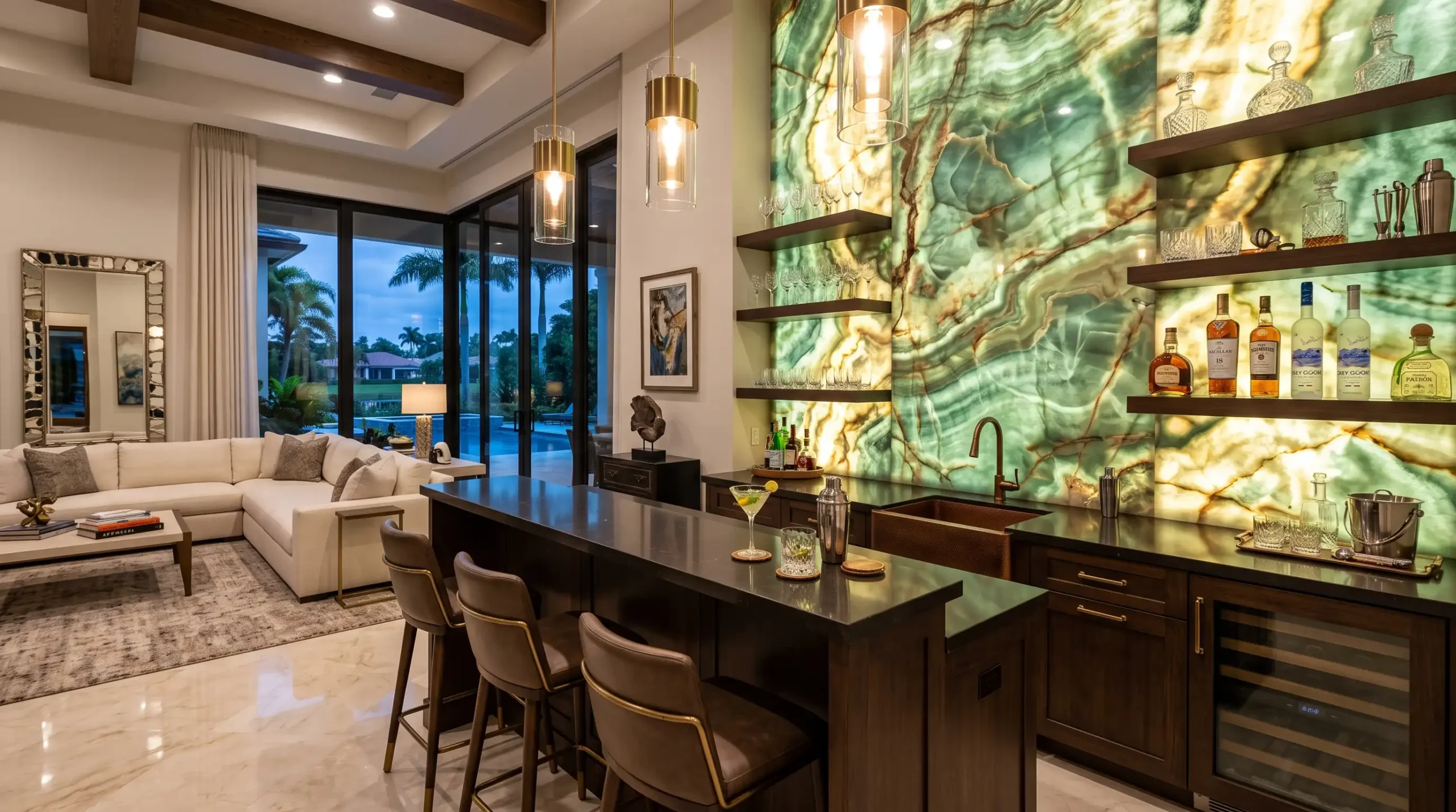 Designer Stone Panels Wet Bar by Cutting Edge Bonita Springs (1)