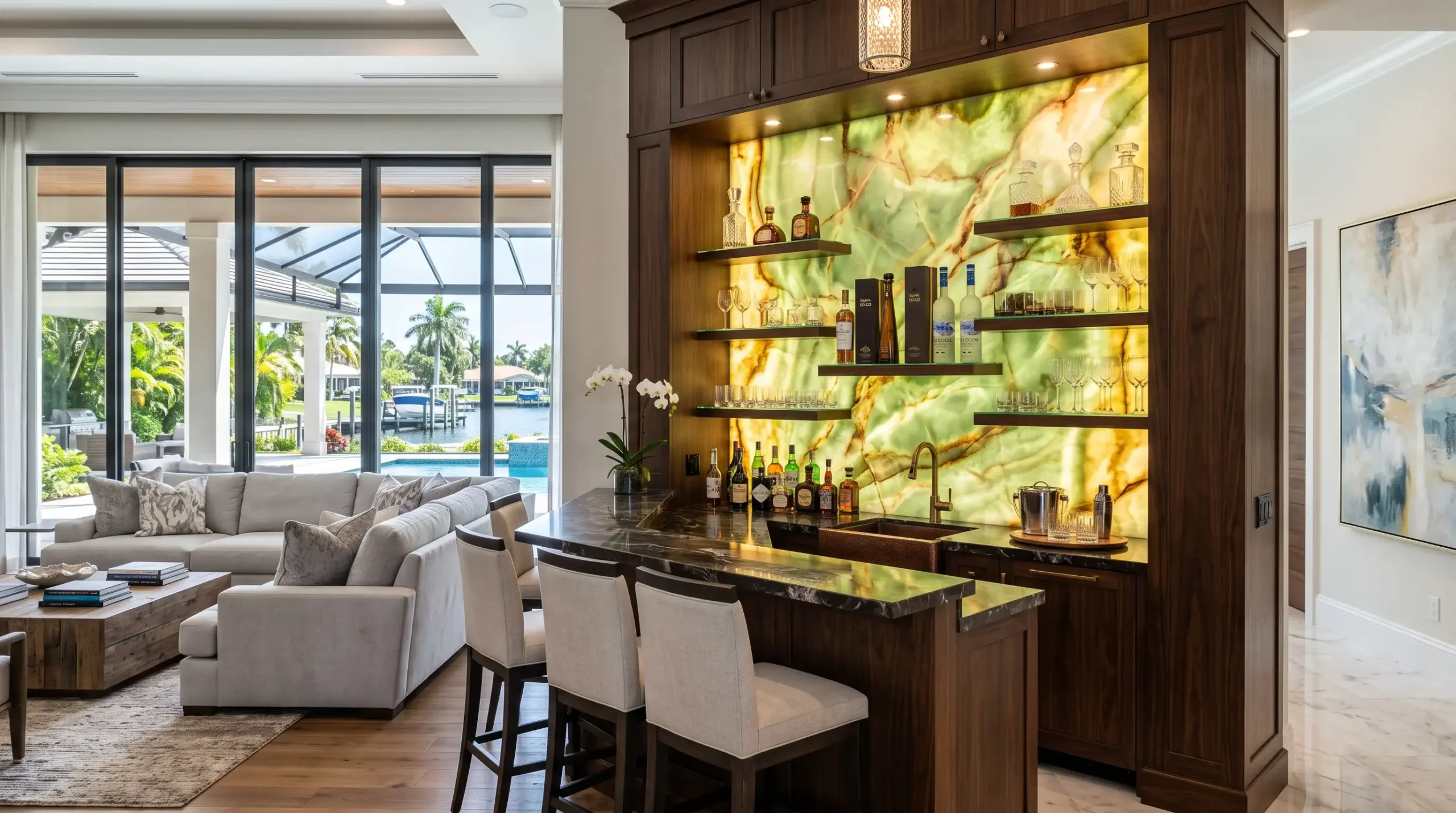 Designer Stone Panels Wet Bar by Cutting Edge Bonita Springs (3)