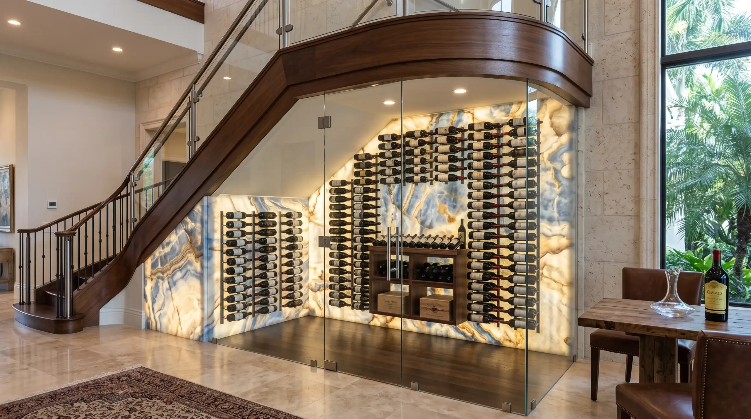 Designer Stone Panels Wine Display by Cutting Edge Bonita Springs (1)