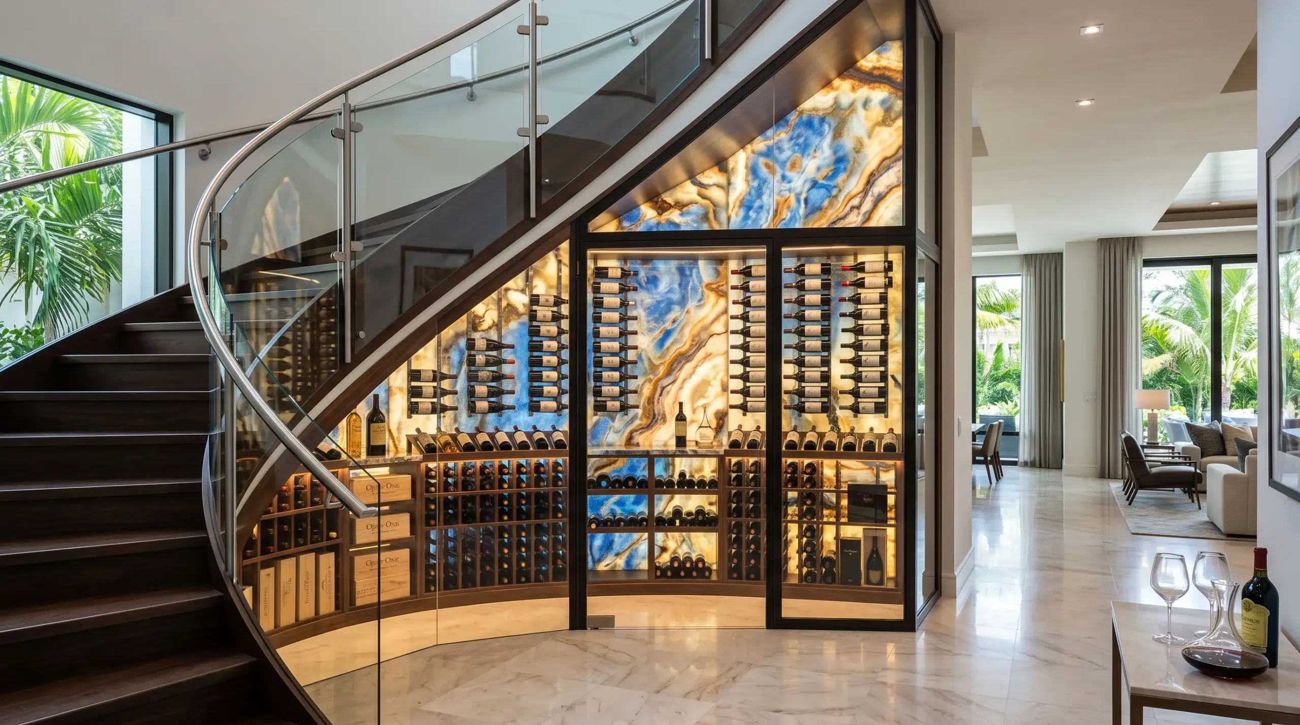 Designer Stone Panels Wine Display by Cutting Edge Bonita Springs (2)