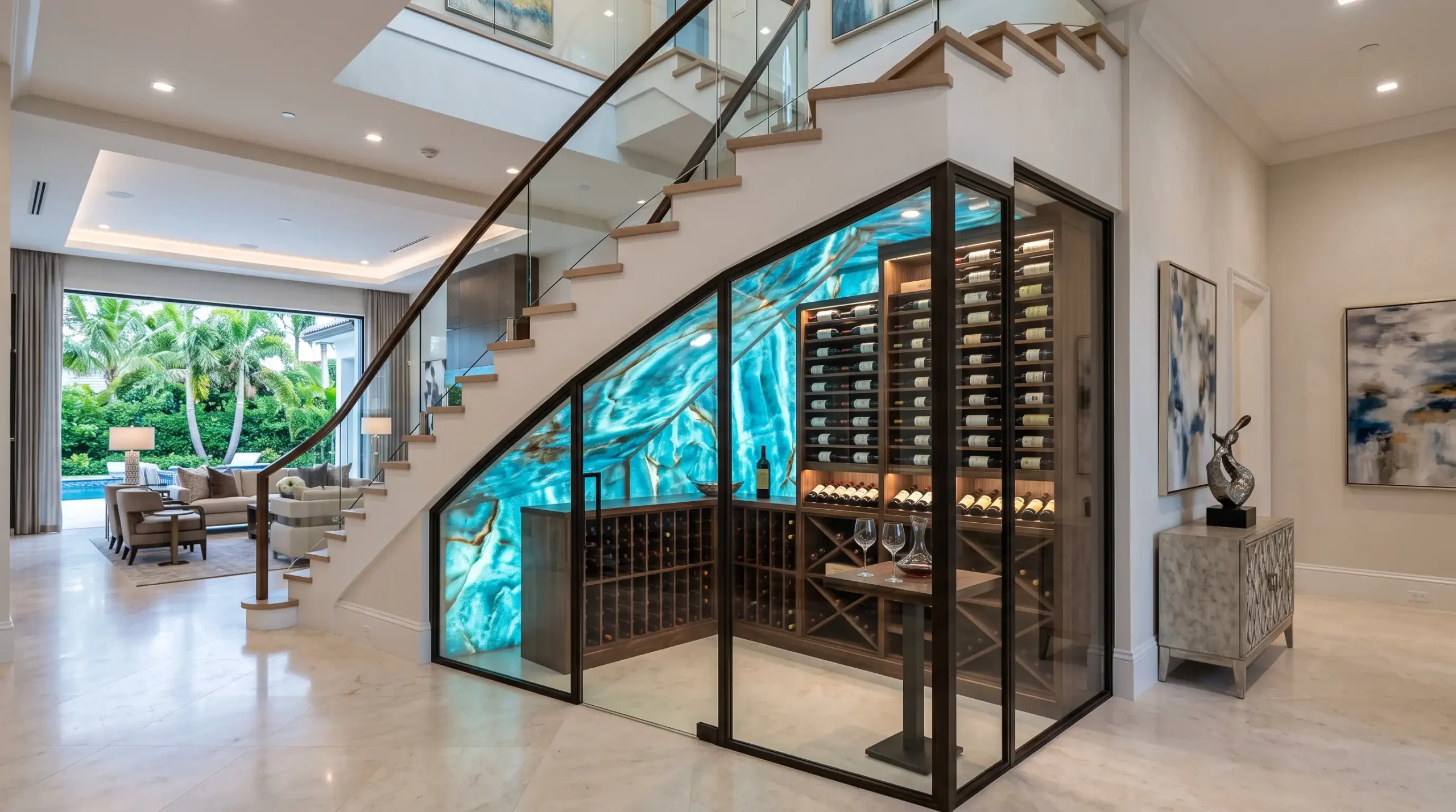 Designer Stone Panels Wine Display by Cutting Edge Bonita Springs (3)