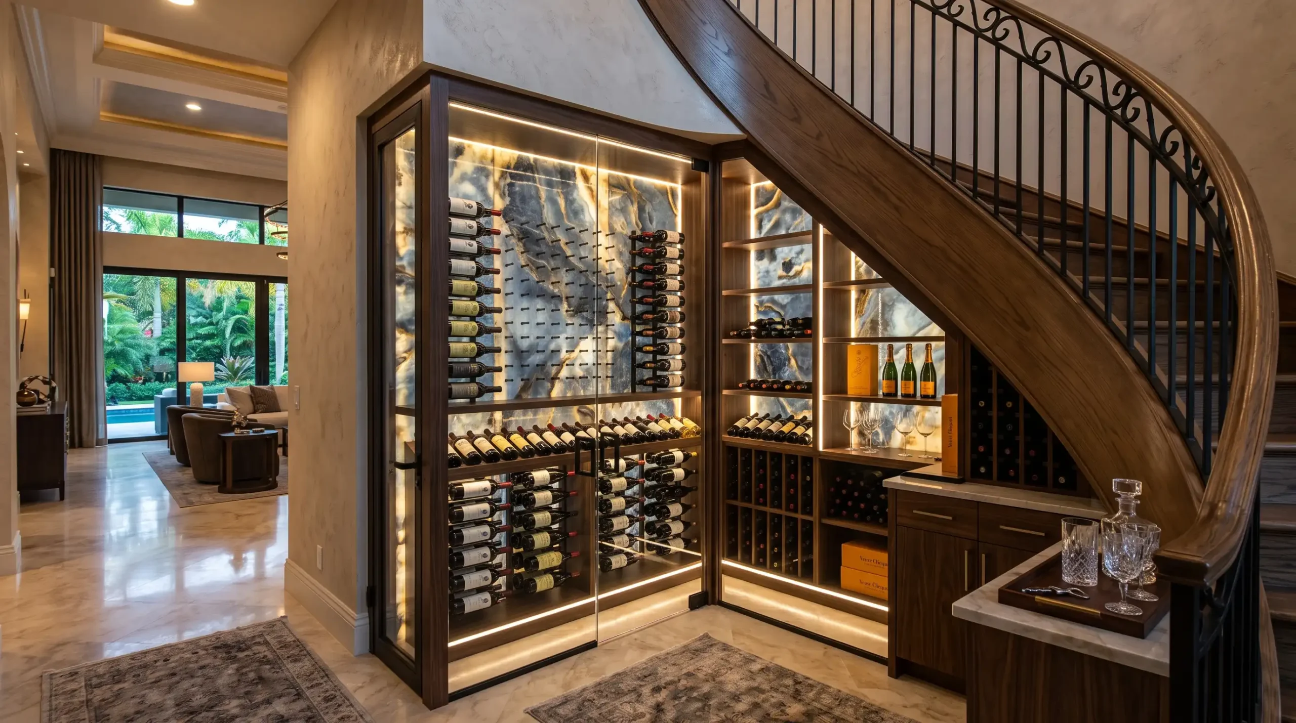 Designer Stone Panels Wine Display by Cutting Edge Bonita Springs (4)