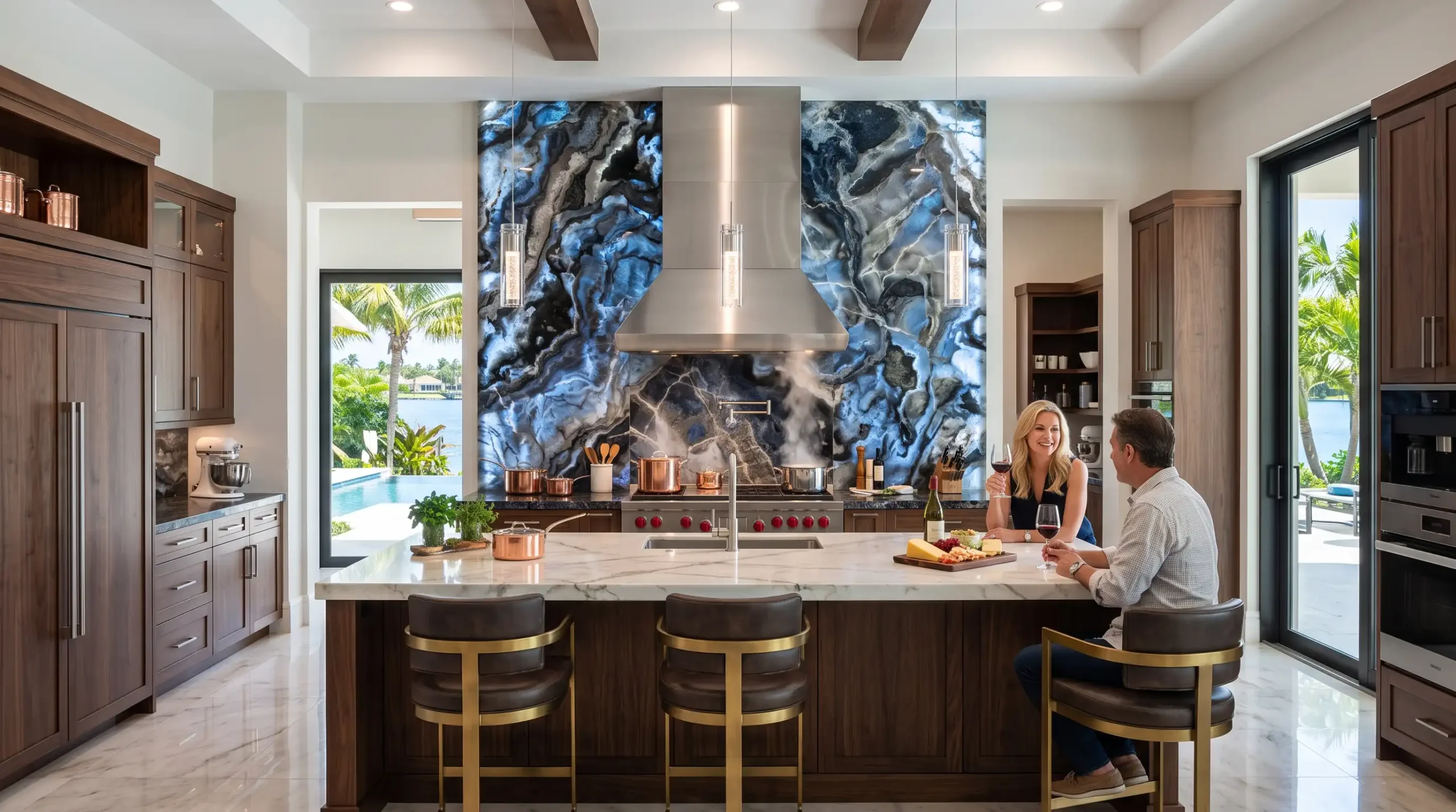 Designer Stone Panels Bonita Springs Naples FL — Backlit Onyx, Marble & Quartzite — Remodel by Cutting Edge