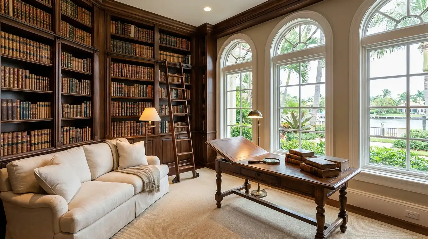 Home library and reading nook - Bonita Springs FL