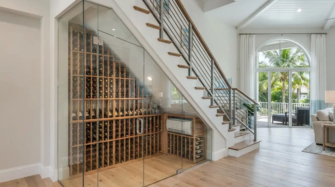 Under-stairs wine cellar - Bonita Springs FL